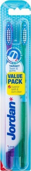Jordan Szczoteczka do zębów DUO Target Teeth & Gums medium  1 op-2szt 1