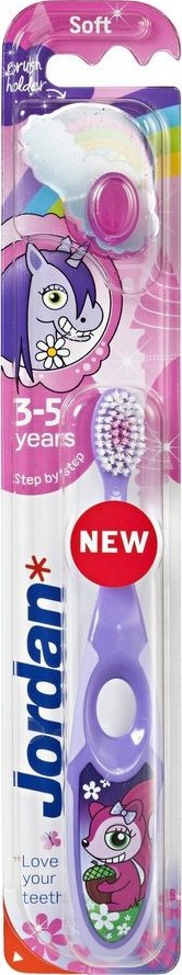 Jordan Szczoteczka do zębów dla dzieci Step by Step 3-5 miękka z linijką- mix wzorów  1szt 1