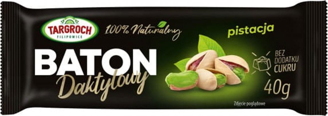 TAR-GROCH-FIL Baton DAKTYLOWY z pistacją 40g pistacjowy ZDROWY 1