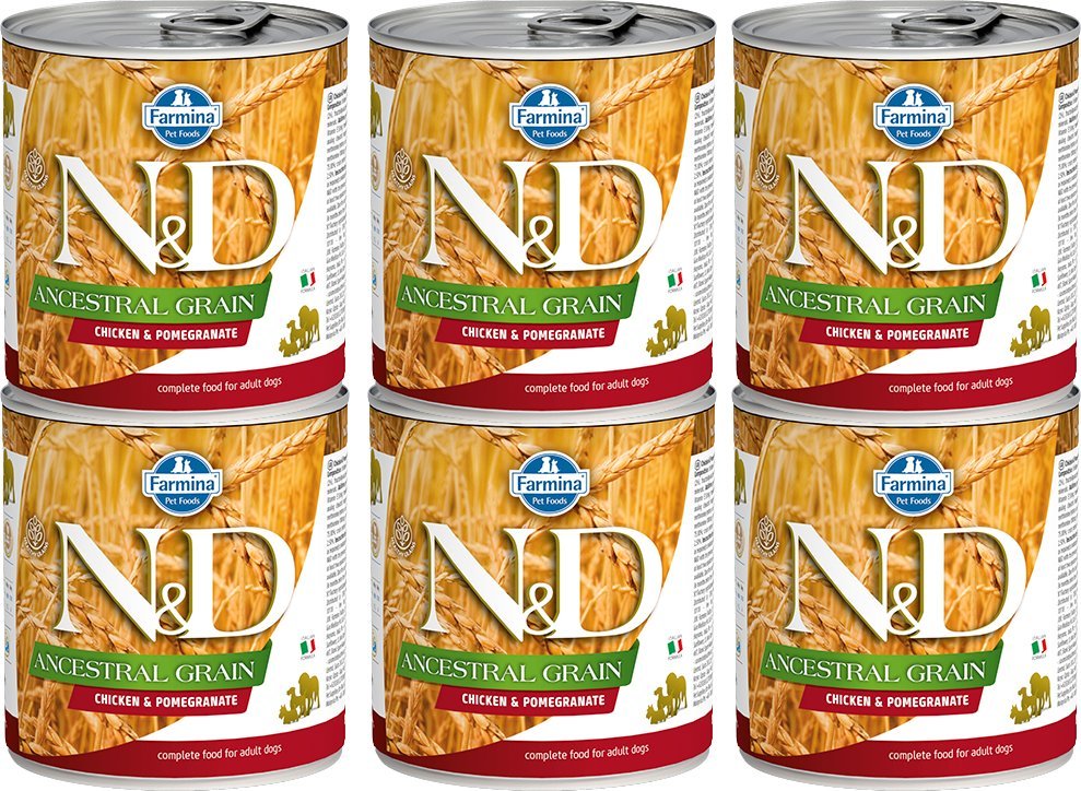 Farmina Farmina N&D Ancestral Grain canine CHICKEN & POMEGRANATE ADULT KARMA MOKRA 6x285g 1