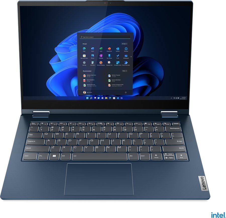 Laptop Lenovo Lenovo ThinkBook 14s Yoga G2 IAP 21DM - Flip-Design - Intel Core i5 1235U / 1.3 GHz - Win 11 Pro - Iris Xe Graphics - 16 GB RAM - 512 GB SSD NVMe - 35.6 cm (14") IPS Touchscreen 1920 x 1080 (Full HD) - Wi-Fi 6 - Dual Tone Abyss Blue - kbd: D 1