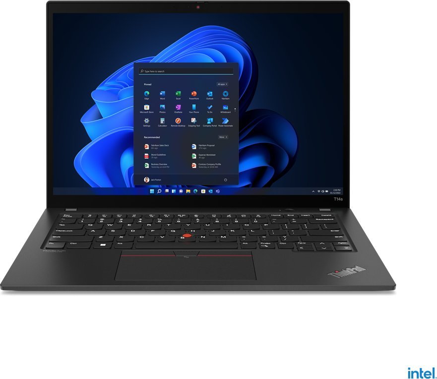 Laptop Lenovo Lenovo ThinkPad T14s Gen 3 21BR - Intel Core i5 1235U / 1.3 GHz - Evo - Win 10 Pro 64-Bit (mit Win 11 Pro Lizenz) - Iris Xe Graphics - 8 GB RAM - 256 GB SSD TCG Opal Encryption 2, NVMe - 35.6 cm (14") IPS 1920 x 1200 - Wi-Fi 6E - Thunder Bla 1