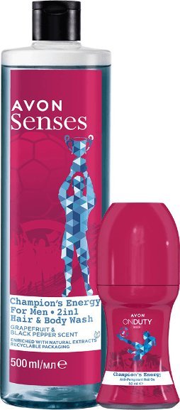 Avon AVON ZESTAW KOSMETYKÓW DLA MĘŻCZYZN CHAMPION'S ENERGY 2SZT 1