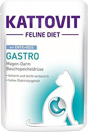 Kattovit KATTOVIT 85g sasz. GASTRO KACZKA RYŻ dla kotów cukrzyków i nadwagą 1