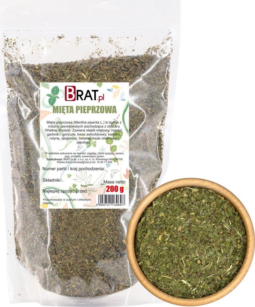 Brat Mięta Pieprzowa LIŚĆ 200g naturalna BEZ DODATKÓW! 1