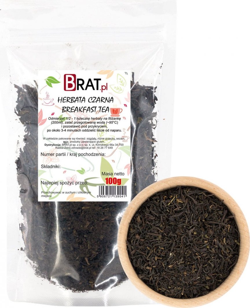 Brat PYSZNA Herbata czarna Breakfast Tea 100g ANGIELSKA HERBATKA 1