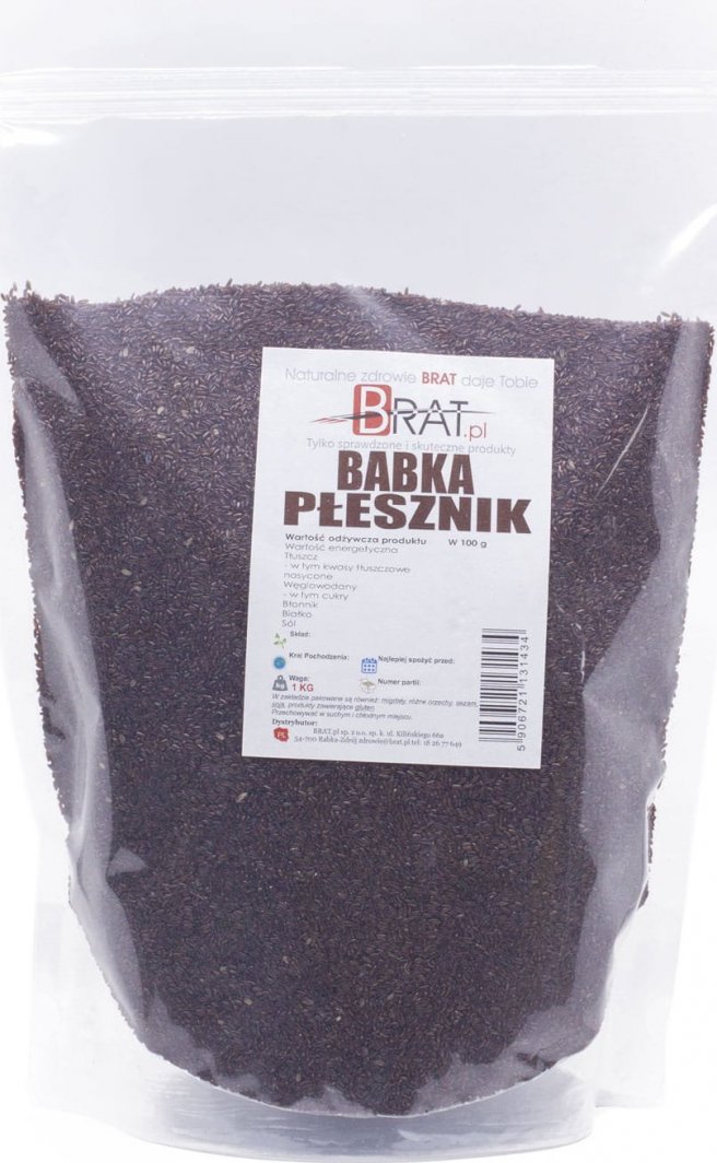 Brat BABKA PŁESZNIK naturalny BŁONNIK 1kg PRODUKT NATURALNY WYSOKIEJ JAKOŚCI 1