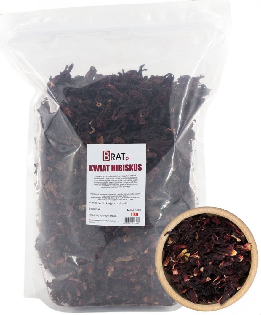 Brat Hibiskus kwiat SUSZONY 1kg ketmia 100% NATURALNY 1