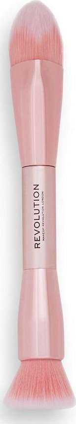 Makeup Revolution Create Seamless Finish Double Ended Foundation Brush dwustronny pędzel do precyzyjnego rozprowadzania podkładu R28 1