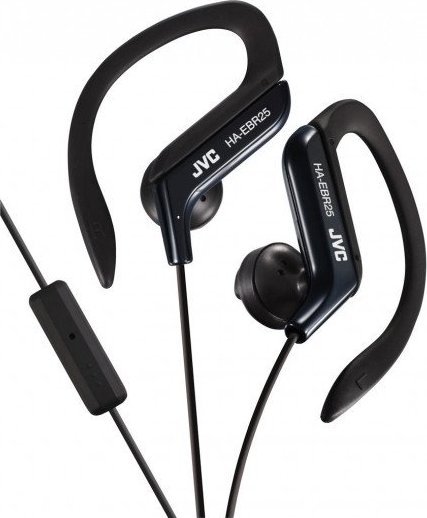 Słuchawki JVC Słuchawki JVC HAE-BR25BE (douszne, sportowe, ze sterowaniem i mikrofonem, black) 1