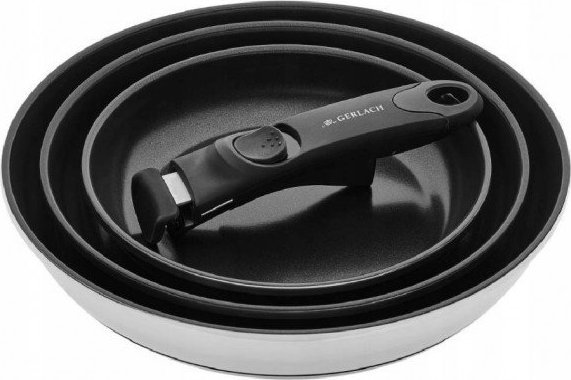 Gerlach Komplet 3 patelni odpinana rączka 996R SMART STEEL 1