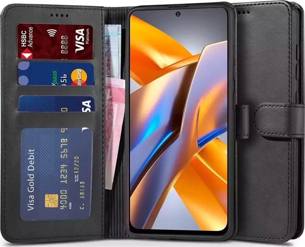 4kom.pl Etui portfel Wallet do Xiaomi Poco M5S / Redmi Note 10 / 10s Black 1
