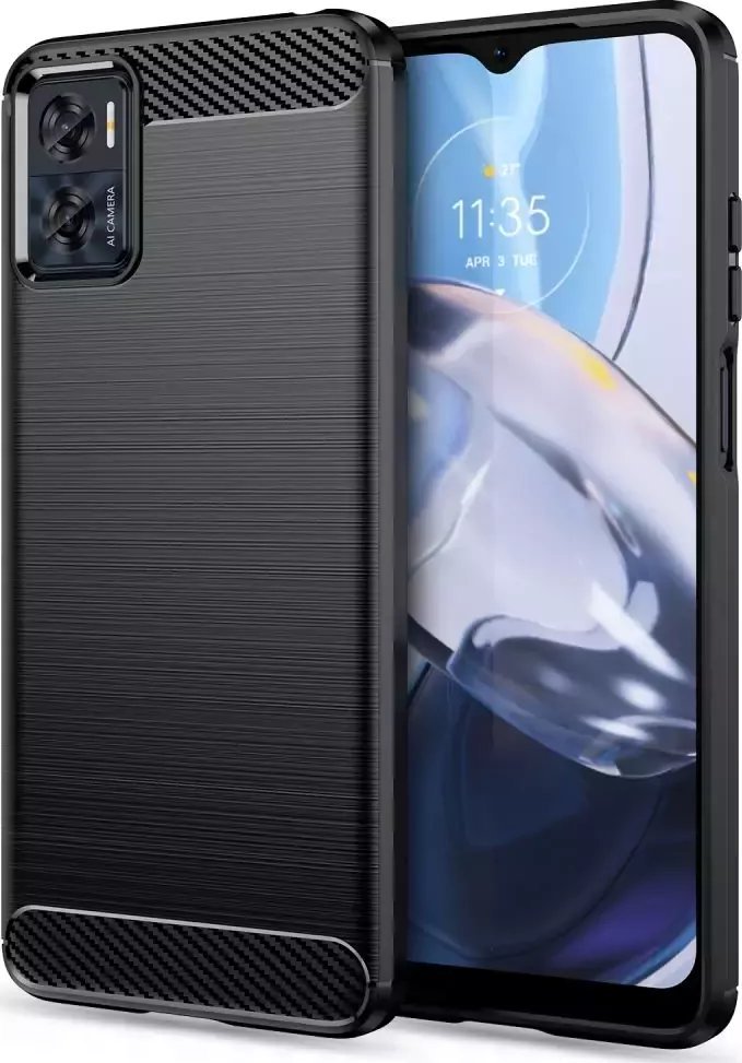 4kom.pl Etui TPUCarbon do Motorola Moto E22 / E22i Black 1