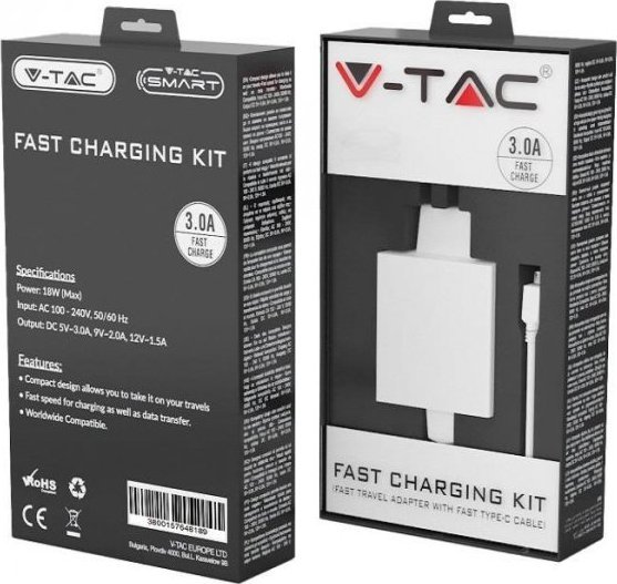 Ładowarka V-TAC 1x USB-A 3 A (SKU 8641) 1