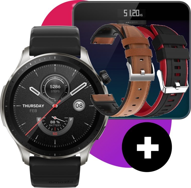 Smartwatch Amazfit GTR 4 Black + Waga Smart Scale + 2 wymienne paski 1