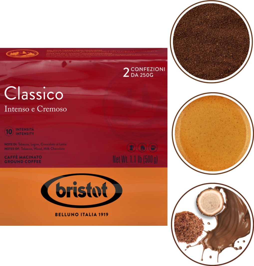 Kawa mielona Bristot BRISTOT CLASSICO 2*250G 1