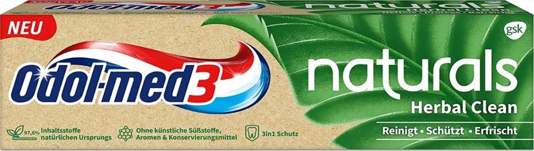 Odol-med (DE) Odol-med3, Naturals Herbal Clean, Pasta do zębów, 75ml (PRODUKT Z NIEMIEC) 1
