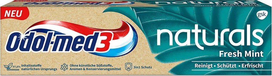 Odol-med (DE) Odol-med3, Naturals Fresh Mint, Pasta do zębów, 75ml (PRODUKT Z NIEMIEC) 1