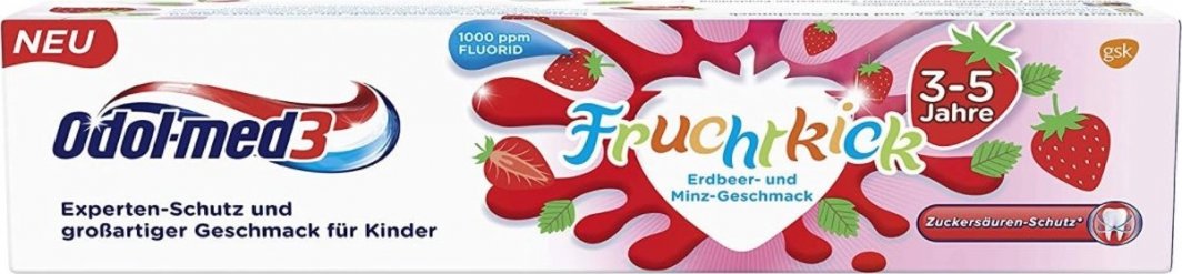 Odol-med (DE) Odol-med 3, Pasta do zębów, 3-5 lat, truskawkowo-miętowa, 50 ml (PRODUKT Z NIEMIEC) 1