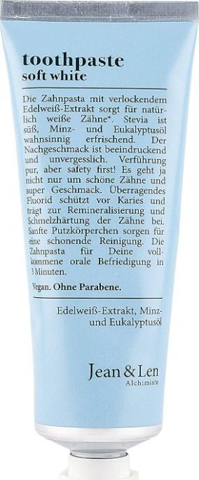 Jean&Len (DE) Jean & Len, Pasta do zębów z ekstraktem z szarotki alpejskiej, 75ml (PRODUKT Z NIEMIEC) 1