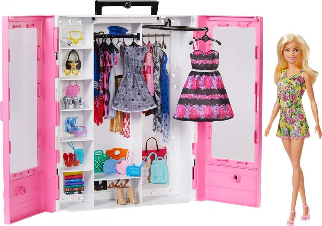 Lalka Barbie Barbie BARBIE SZAFA NA UBRANIA + LALKA BARBIE GBK12 1