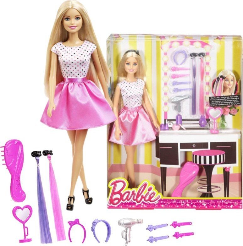 Lalka Barbie Barbie MATTEL LALKA BARBIE ZESTAW DO STYLIZACJI WŁOSÓW DJP92 1