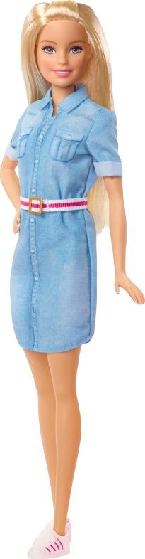 Lalka Barbie Barbie BARBIE LALKA BLONDYNKA W JEANSOWEJ SUKIENCE GHR58 1
