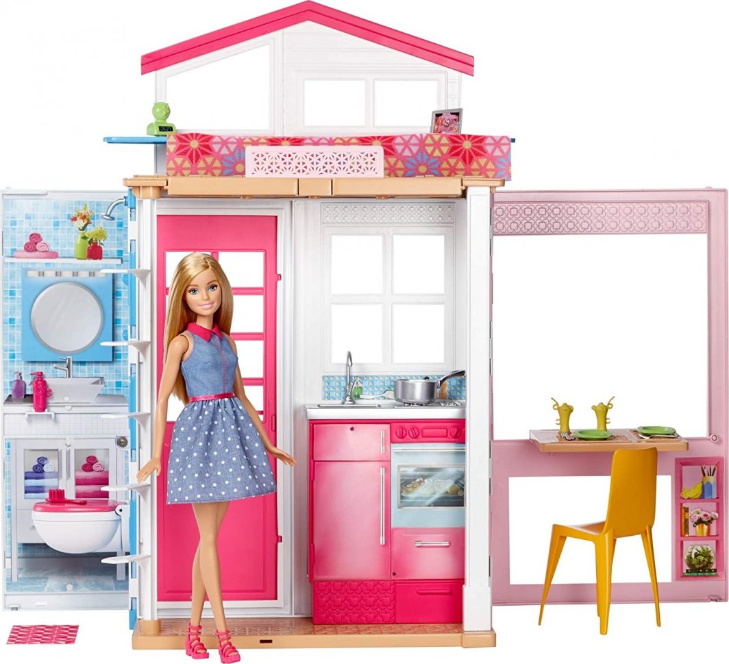Lalka Barbie Barbie MATTEL BARBIE 2-POZIOMOWY DOMEK + LALKA GXC00 1