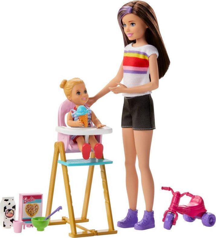 Lalka Barbie Barbie BARBIE SKIPPER LALKA OPIEKUNKA CZAS KARMIENIA GHV87 1