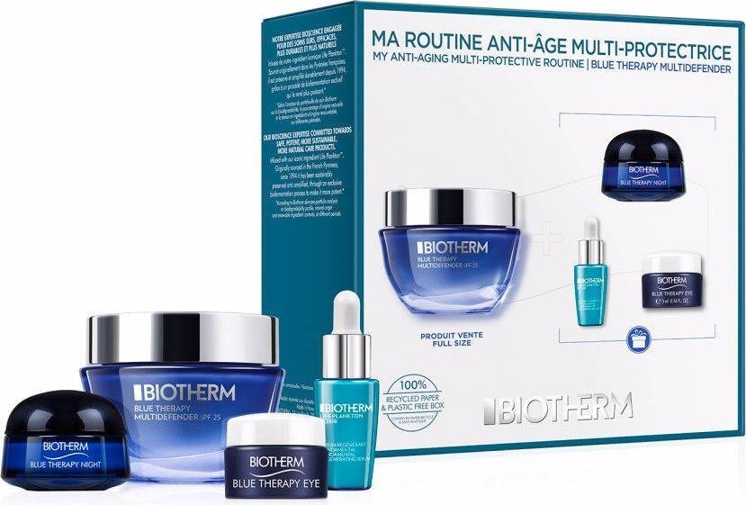 Biotherm BIOTHERM Anti-Aging Multi-Protective Routine Blue Therapy Multidefender Cream SPF25 50ml + Night 15ml + Eye 5ml + Serum 7ml 1