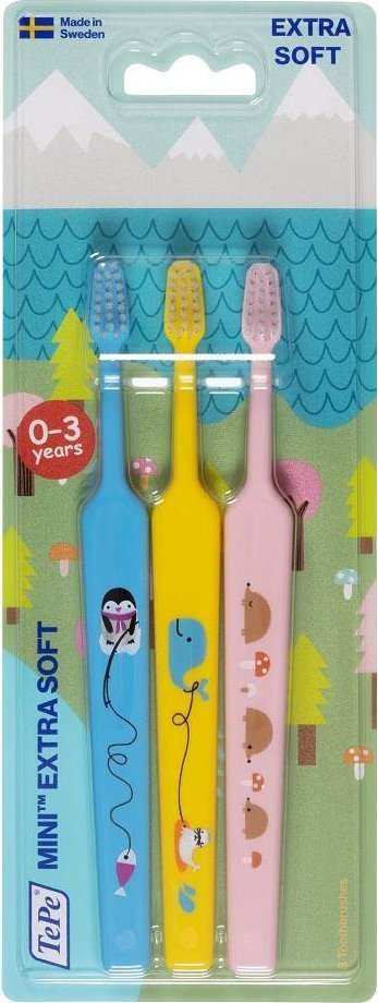 TePe Mini szczoteczka do zębów dla dzieci 0-3 Extra Soft 3szt 1