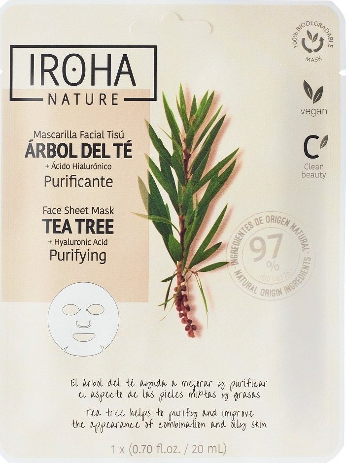 Iroha Maseczka Oczyszczająca Iroha Nature Kwas Hialuronowy Drzewo herbaciane (20 ml) 1