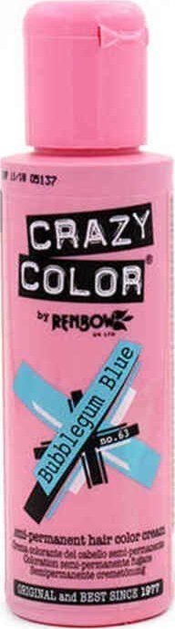 Crazy Color Koloryzacja Półtrwała Crazy Color N 63 Bubblegum Blue (100 ml) 1