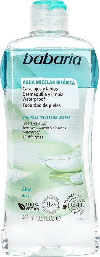 Babaria Dwufazowy Środek do Demakijażu Babaria Woda Micelarna Aloe Vera (400 ml) 1