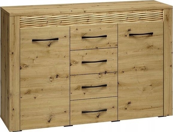 ML Meble Komoda artis 138 x 40 x 94cm dąb artisan 1