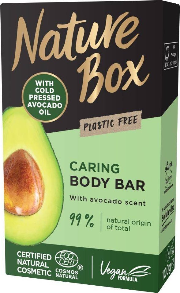 Nature Box Avocado Oil pielęgnująca kostka myjąca do ciała z olejem z awokado 100g 1