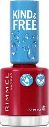 RIMMEL Kind & Free Clean Nail Polish lakier do paznokci 156 Poppy Pop Red 8ml 1