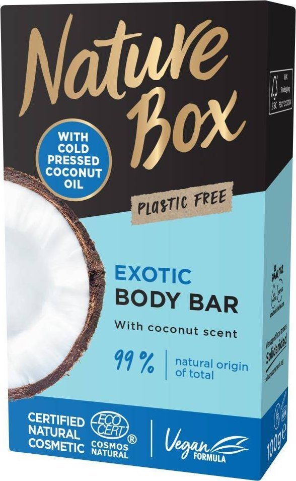 Nature Box Coconut Oil pielęgnująca kostka myjąca do ciała z olejem z kokosa 100g 1