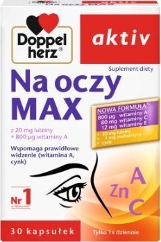 QUEISSER PHARMA GMBH & CO. Doppelherz Aktiv, Na oczy MAX, 30 kapsułek - Długi termin ważności! 1