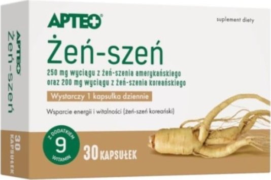 Synoptis Pharma Apteo Żeń-szeń, 30 kapsułek - Długi termin ważności! 1