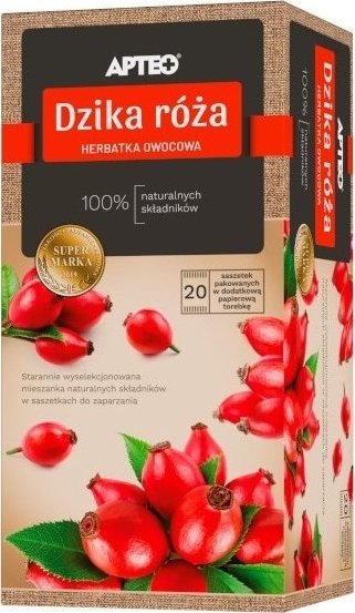 Synoptis Pharma Apteo Natura, Dzika róża herbatka owocowa, 20 saszetek - Długi termin ważności! 1