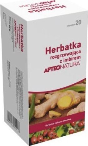 Synoptis Pharma Apteo Natura Herbatka rozgrzewająca z imbirem, 20 saszetek - Długi termin ważności! 1
