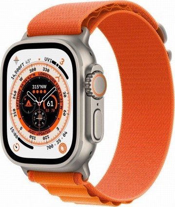 Smartwatch Apple Watch Ultra GPS + Cellular, 49 mm Koperta tytanowa z opaską Alpine w kolorze pomarańczowym - L 1