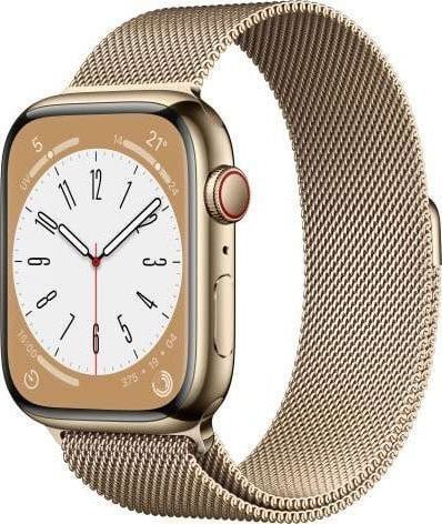 Smartwatch Apple Watch 8 GPS + Cellular 45mm Gold Stainless Steel Złoty  (MNKQ3WB/A) 1