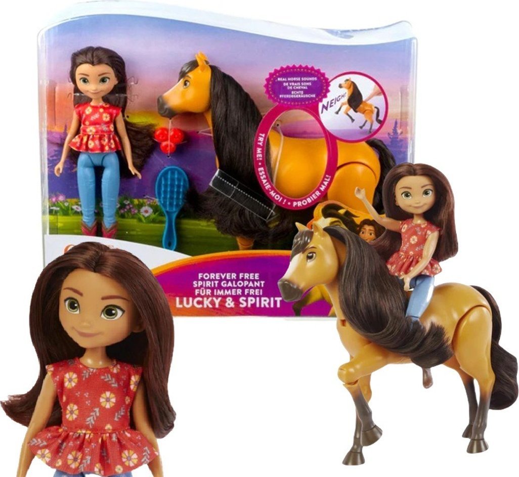 Mattel MUSTANG: DUCH WOLNOŚCI SPIRIT LALKA LUCKY I KOŃ SPIRIT HHL07 1