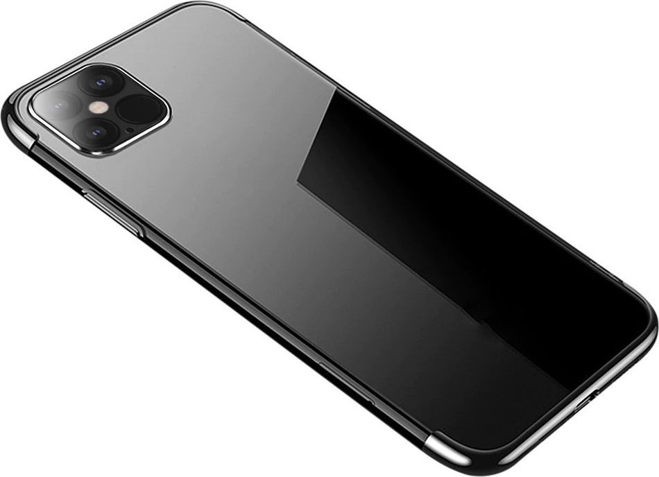 Clear  Clear Color case żelowy pokrowiec etui z metaliczną ramką iPhone 12 Pro Max czarny 1