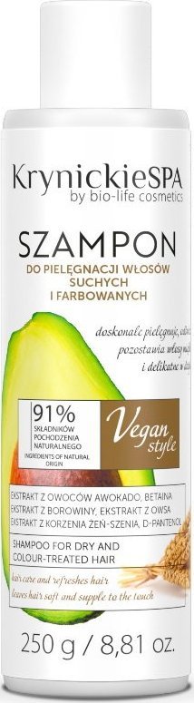 Krynickie Spa Krynickie SPA Szampon do włosów suchych i farbowanych 250g 1