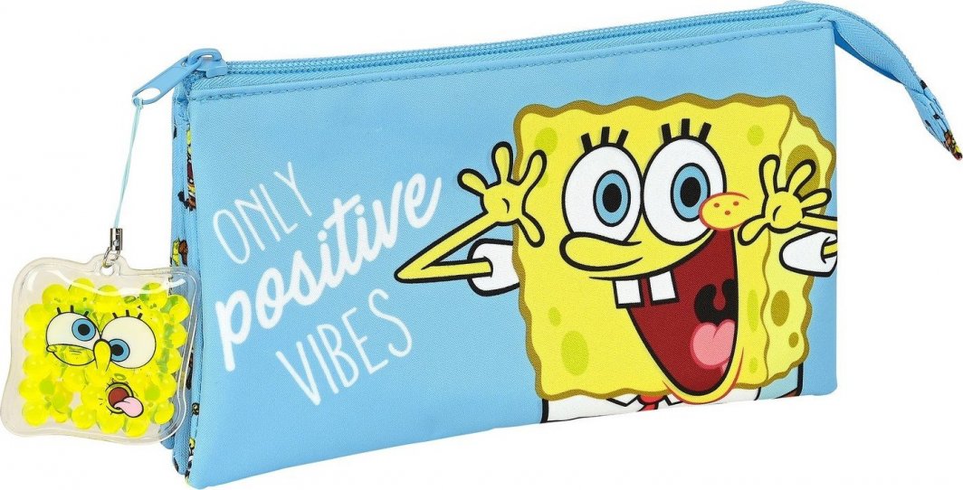 Piórnik SPONGEBOB Piórnik Potrójny Positive Vives Spongebob Żółty Jasnoniebieski 1