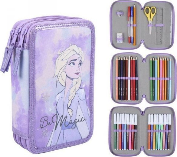 Piórnik Frozen Etui szkolne z akcesoriami Frozen 43 Części Liliowy (12,5 x 6,5 x 19,5 cm) 1