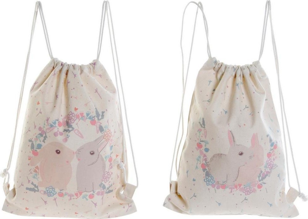DKD Home Decor Worek na buty ze sznurkami DKD Home Decor Rabbits (2 pcs) (28 x 0.5 x 36 cm) 1